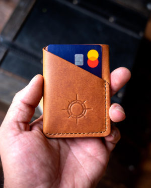 Uncharted Wrap Wallet - Minimalist 2 slots card wallet in Burnt Tan