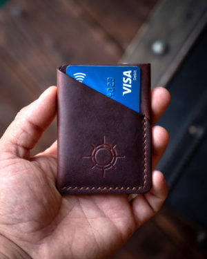 Uncharted Wrap Wallet - Minimalist 2 slots card wallet in Chocolate Lyveden